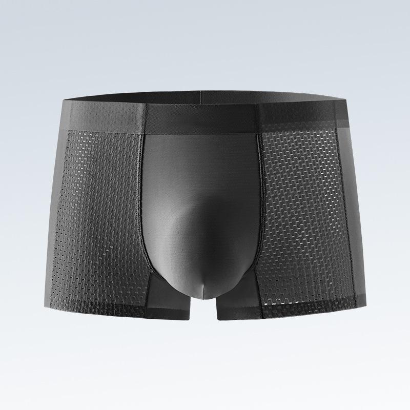 

Мужское нижнее белье из ледяного шелка, мужские бесшовные шорты-боксеры, летние антибактериальные шорты с плоскими углами L
