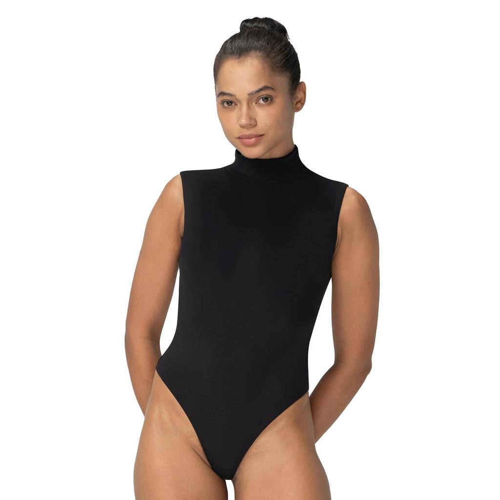 Body senza maniche con collo alto finto, canottiere sexy con collo alto, abbigliamento tagliente