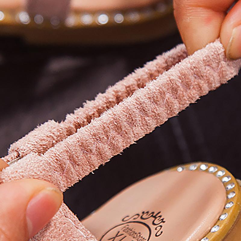 Girls Sandals Kids Summer Roman legant Pearl Rhinestone Party Princess Shoe Flats Non-slip Casual Girl Beach Sandal