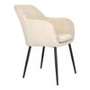 Emilia Velvet cream upholstered chair with armrests