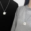 2 Pack Specter Pendant Necklace Chain Necklaces Birthday Gift Necklaces Stainless Steel Texture for Party and Daily