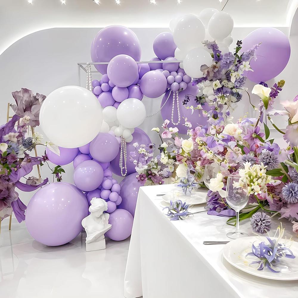 Pastell Lila Luftballons Bogen Set Lila Weiß Luftballon Girlande Babyparty Geschlecht Enthüllung Geburtstagsparty Hochzeit Jubiläum Dekoration