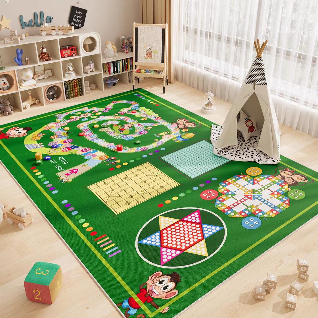 Cartoon Playroom Baby Crawl Car Traffic Children's Carpet Mat Home Decor Crystal Velvet Living Room Bedroom Floor Mat