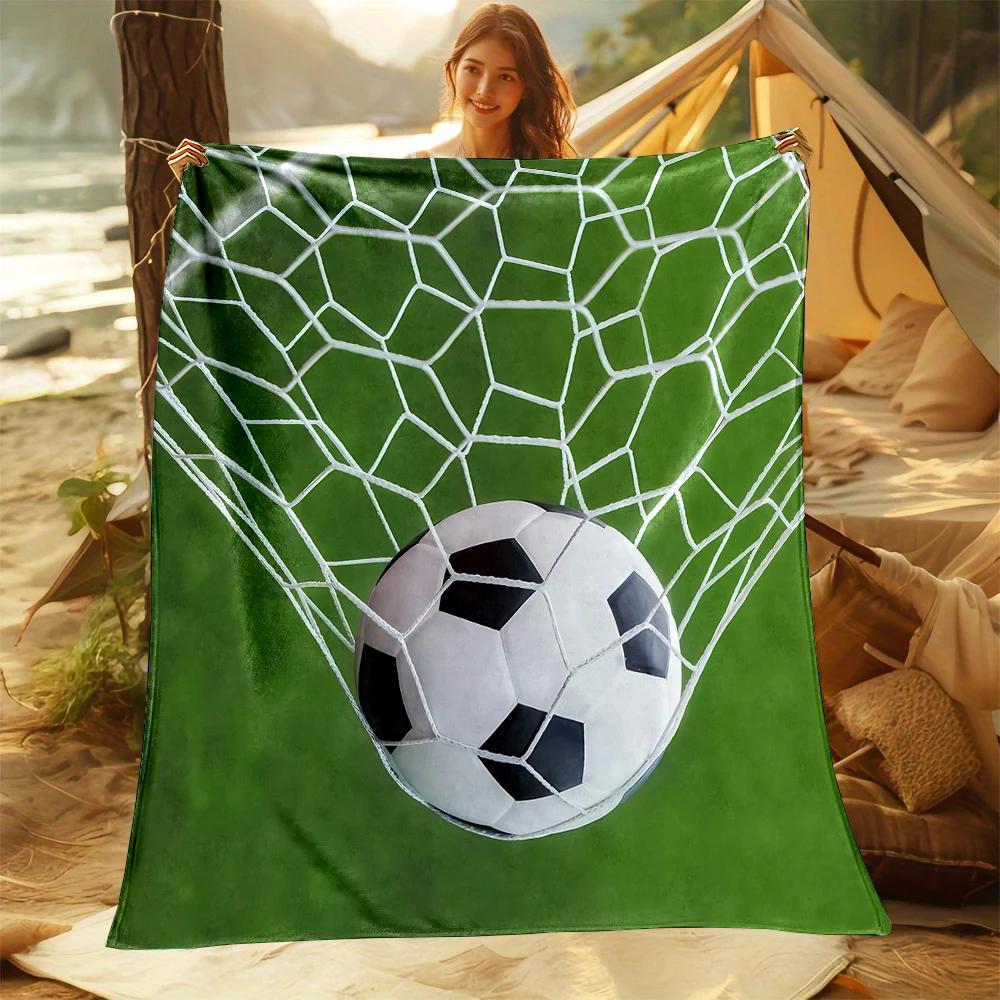 

Football Theme Blanket, Soft Throw Blanket for Home Bedroom Bed Sofa Picnic Travel Office Rest Cover Blanket Kids Birthday Gift 75x90cm