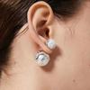 Modern Jewelry Simulated Pearl Earrings Back And Front Stud For Women Girl Gift