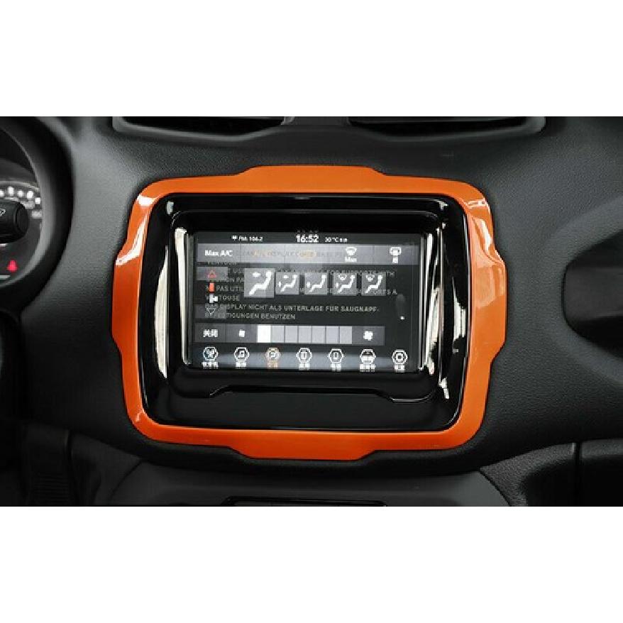 Central Console 8.4inch Navigation Panel Trim For Jeep Renegade 2018- Orange