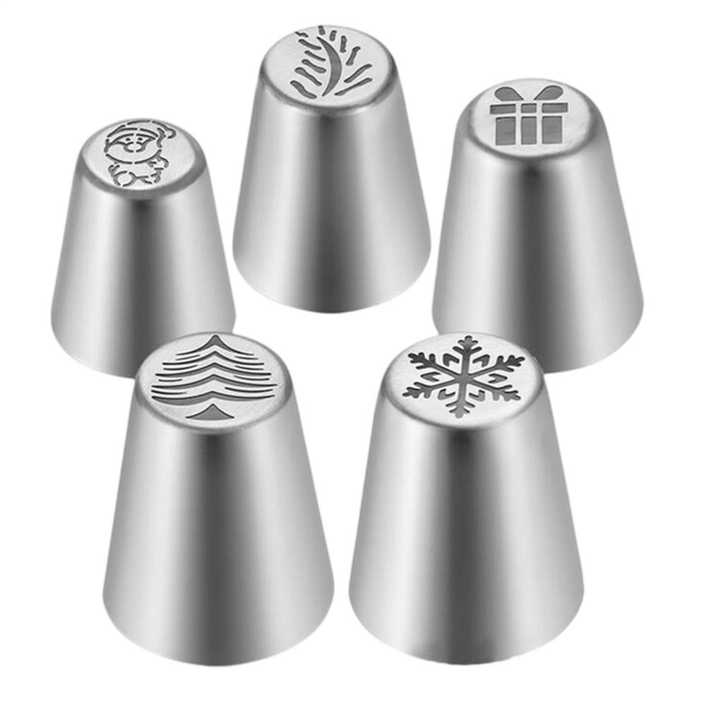Icing Tips For Cake Decorating 5 Piece Cake Cupcake Flowers Icing Tips Stainless Steel Tools Supplies For Decorating Baking