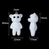 2Pcs Cat Bear Pendant Kawaii 3D Fluffy Flocking Charms Miniature Dolls Keychain Necklace Pendant Diy Crafts Jewelry Make