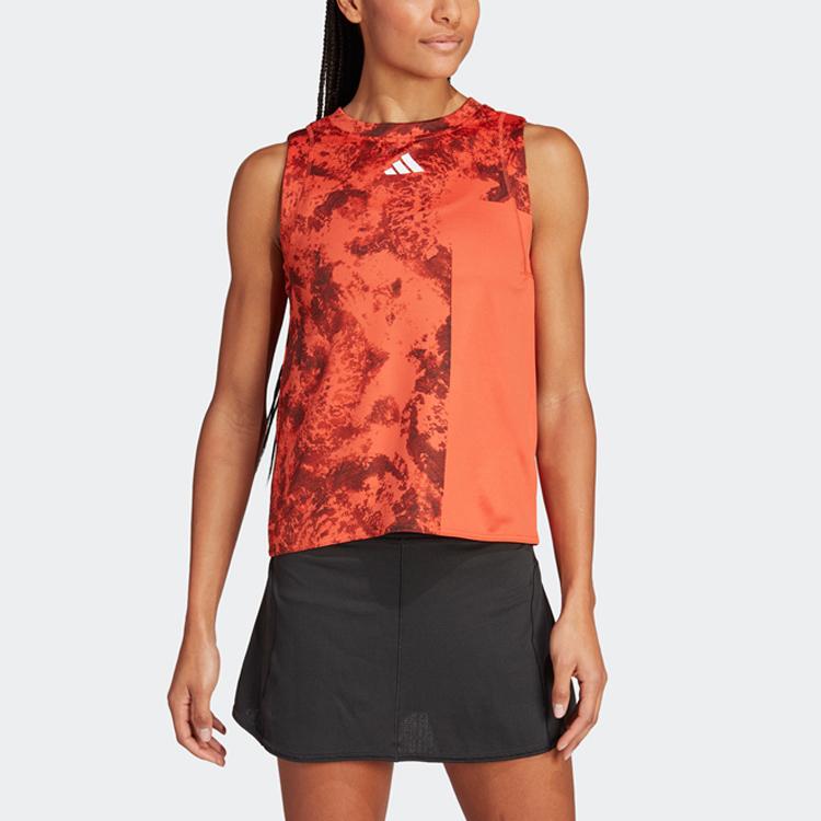 Adidas Paris Tennis Heat.Rdy Match Tank Top With Tie-Dye Print And Logo Women Tops Multicolor HY4081