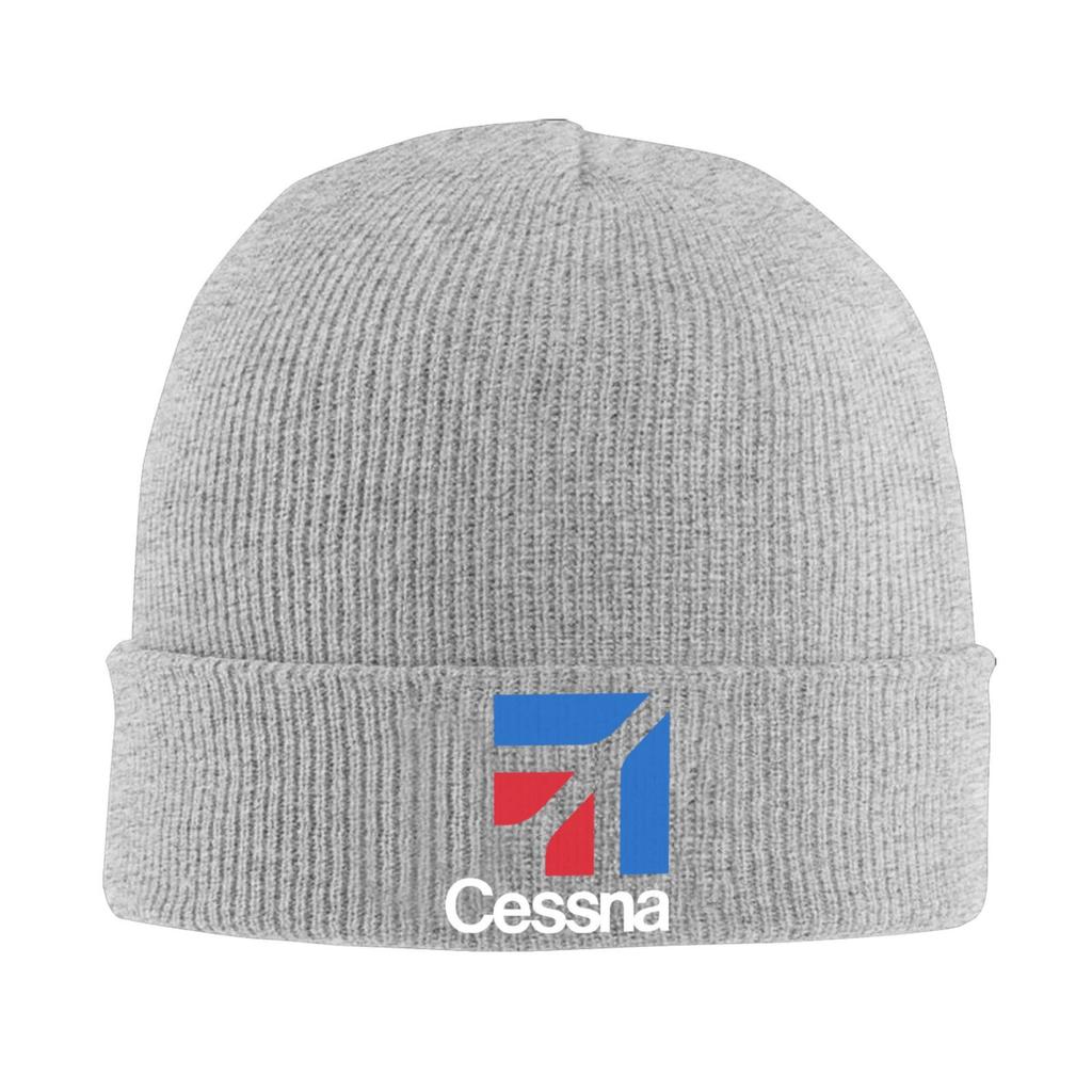 Cessna Logo Print Beanie Hats Outdoor Warm Soft Unisex Unisex Unisex Bonnet Hats Autumn Winter Printed Hip Hop Caps