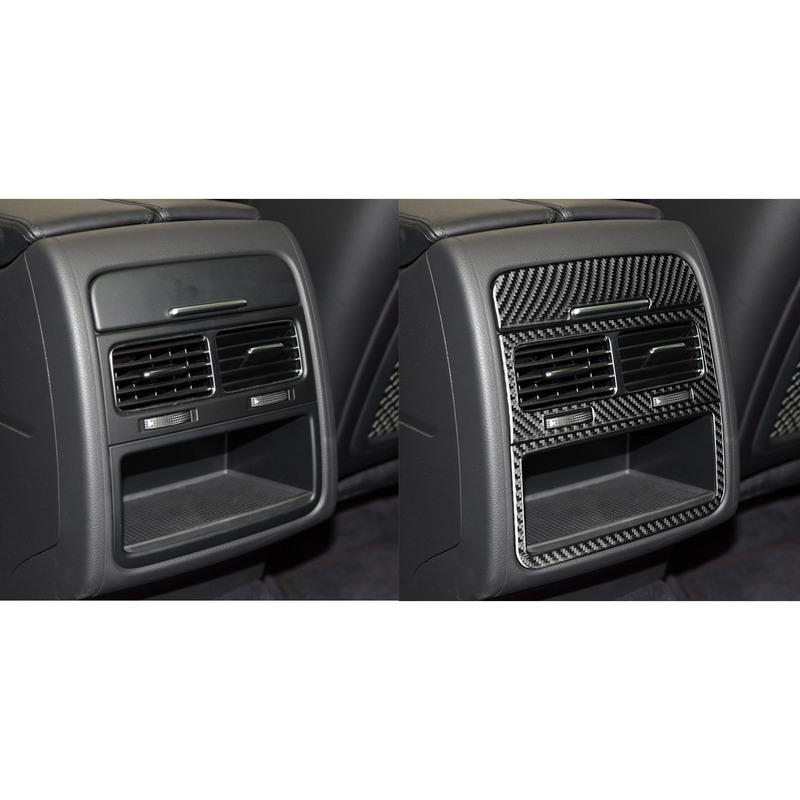 Real Carbon Fiber Car Accessories Rear Air Vent Trim Cover Sticker For VW Touareg 7P MK2 2011 2012 2013 2014 2015 2016 2017 2018