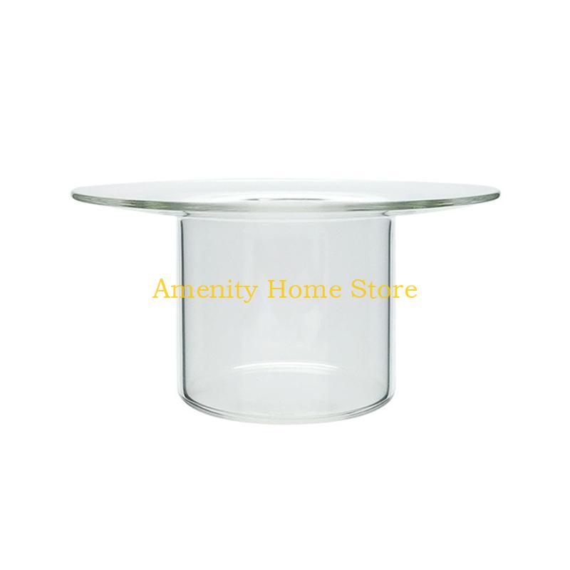 

F26C Dessert Bowls Glass Salad Bowls for Creative Straw Hat Shape Ice Cream Classes Container for Cake Yogurt Fruit Tasting P