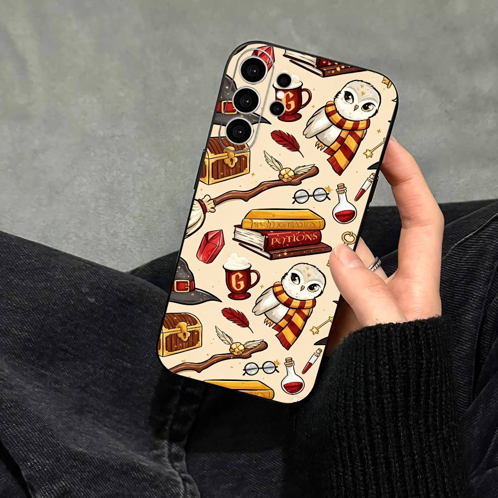 Magic H-Harry-es P-Potters W-Wand Phone Case For Samsung S25,S24,S21,S22,S23,S30,Ultra,S20,Plus,Fe,Note,10,9,5G Black Cover Samsung S25ULTRA