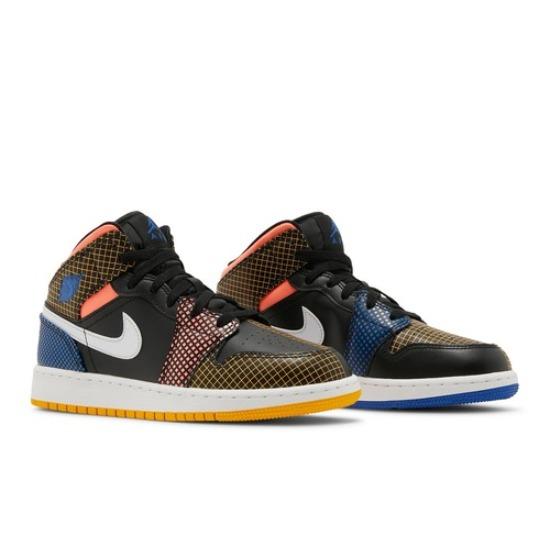 

Air Jordan 1 Mid MMD GS Multi Grid Retro Sneakers DC4092-001 EU 36 разноцветный