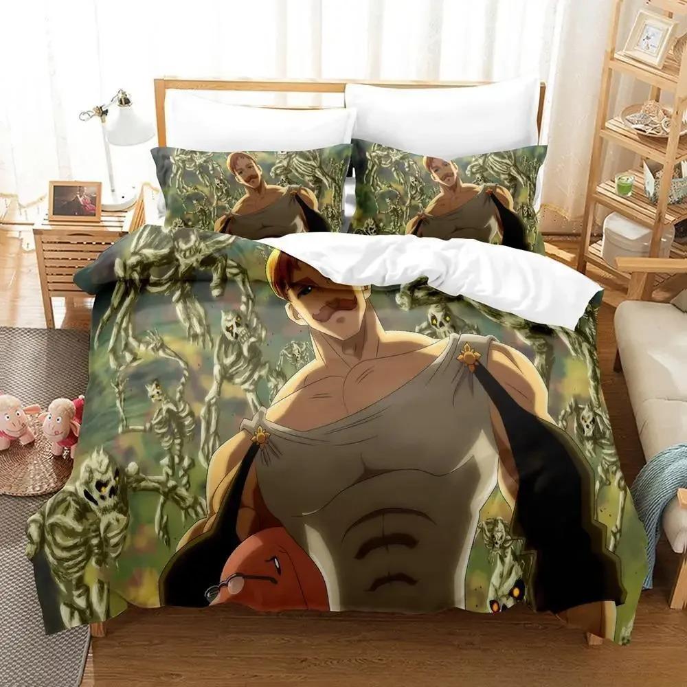 Escanor The Seven Deadly Sins Bedding Set Single Twin Full Queen King Size Bed Set Adult Kid Bedroom Duvet cover Sets 3D Anime