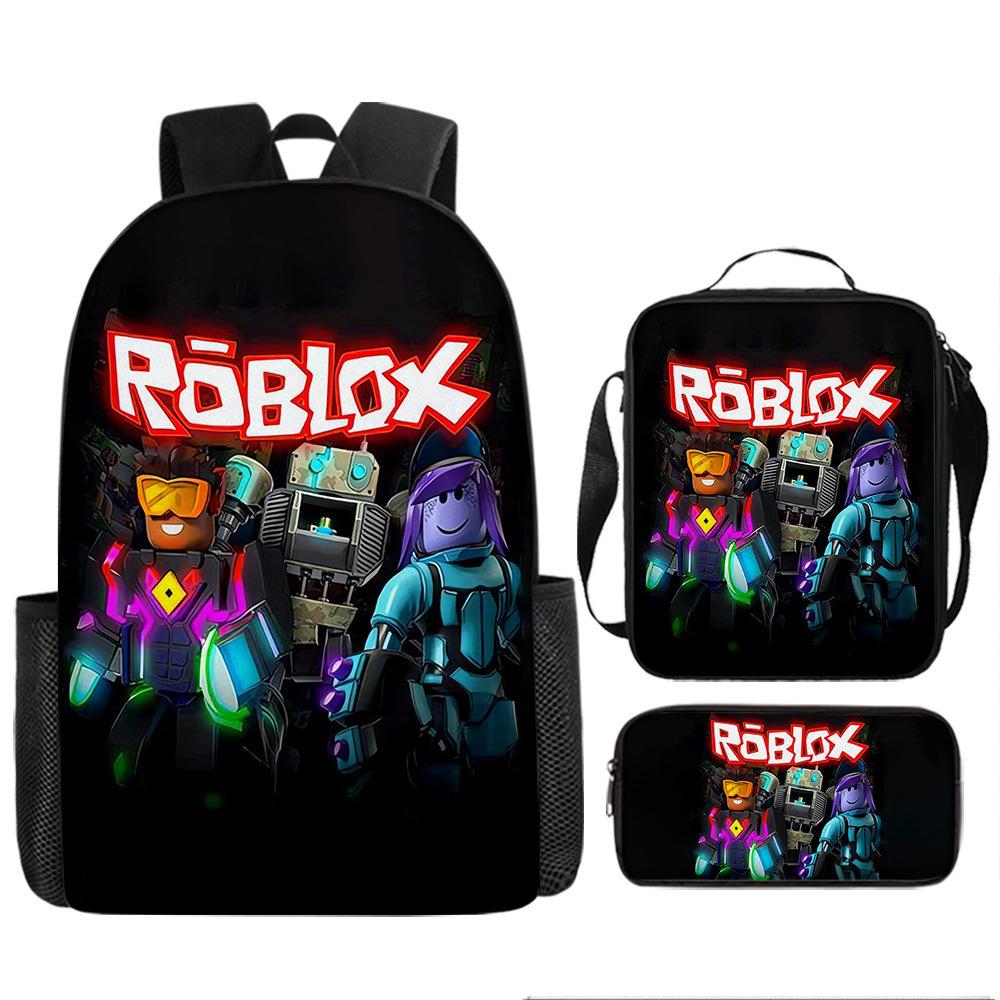 Rob Lesi Backpack Trendy Backpack Retro Schoolbag Cartoon Backpack Three-Piece Set