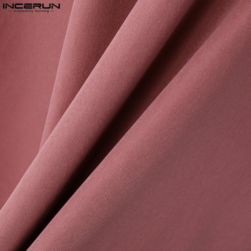 INCERUN Camisas irregulares con botones y mangas largas para hombre, de primavera