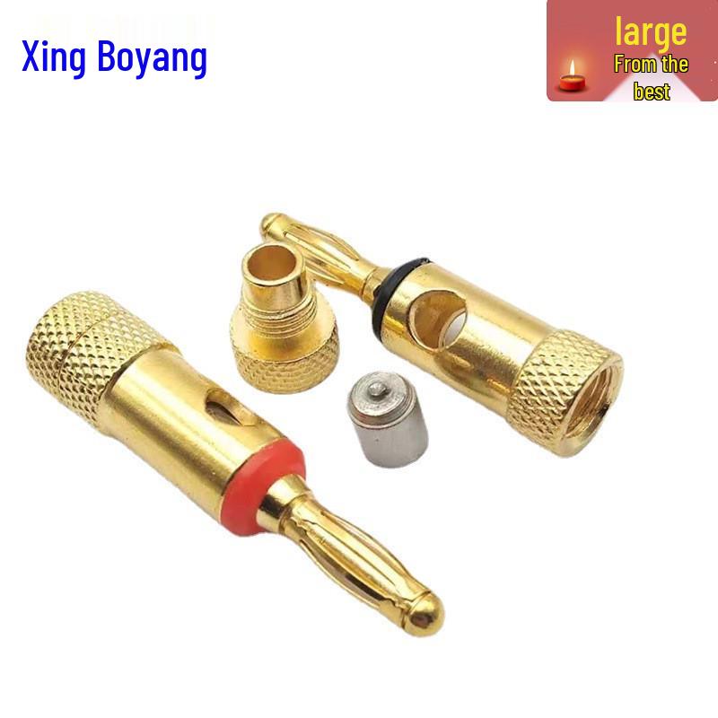 Позолоченный безпаяный разъем-банан для акустического кабеля Standard Size