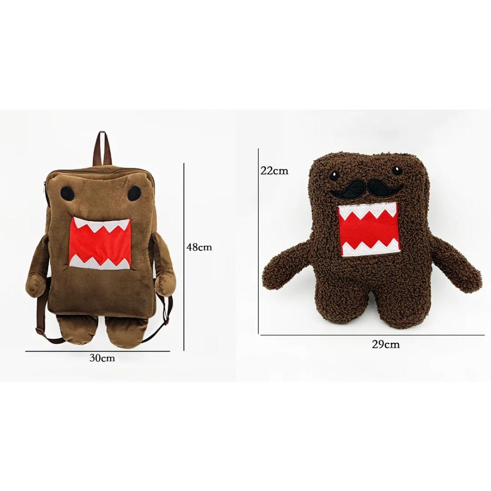 TreasuringU 2026 Nova Mochila de Pelúcia Domo-Kun Marrom Bolsa de Pelúcia Domo Kun Bolsa Transversal Pequena Fofa com Brinquedo Presente de Aniversário