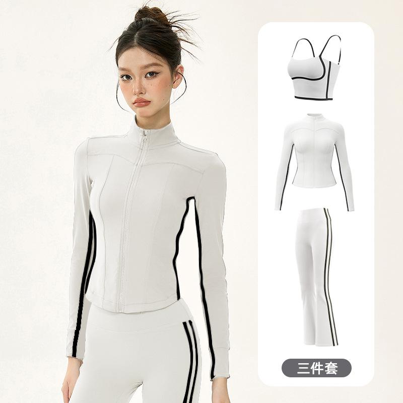 Yoga Suit Women's Spring Sports Top Slim and Thin Stand-up Collar Zipper Long Sleeve Running Training Fitness Jacket
