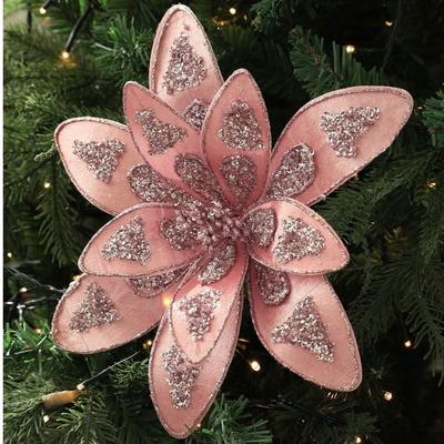 Neue Große Künstliche Weihnachtssternblume Pailletten Funkelnde Simulationsblumen Glitzernde Pailletten Blume Neujahrsfest