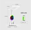 3 In1 Multifunction Table Lamp LED Four-headed Folding with Fan Calendar Clock USB Rechargeable Desk Light 3200mah Reading Lamp