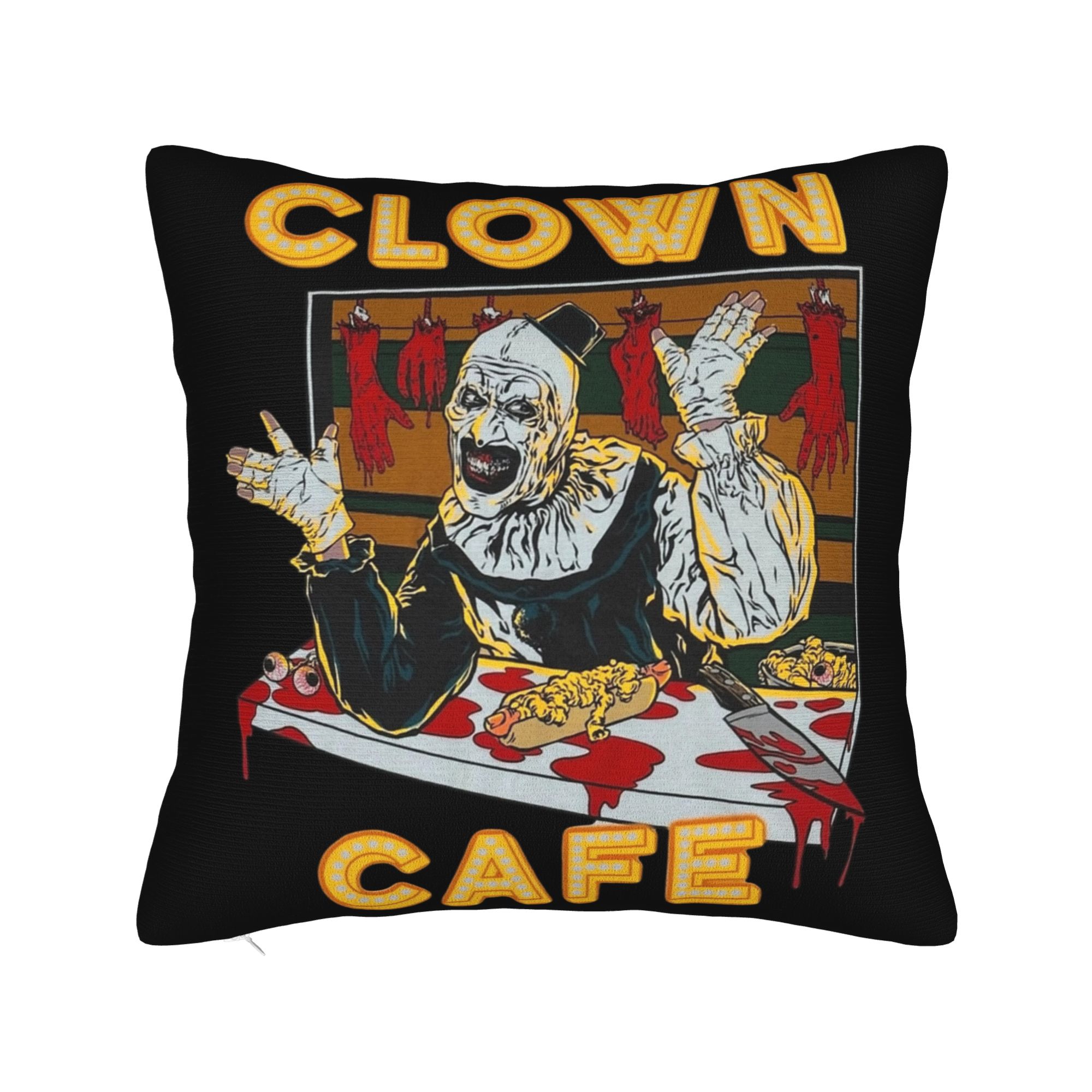 

Merry Xmas Sunflower Horror Clown Movie Terrifier Pillowcase Soft Cushion Cover Decorations Pillow Case Cover Home 30x30cm 12x12in