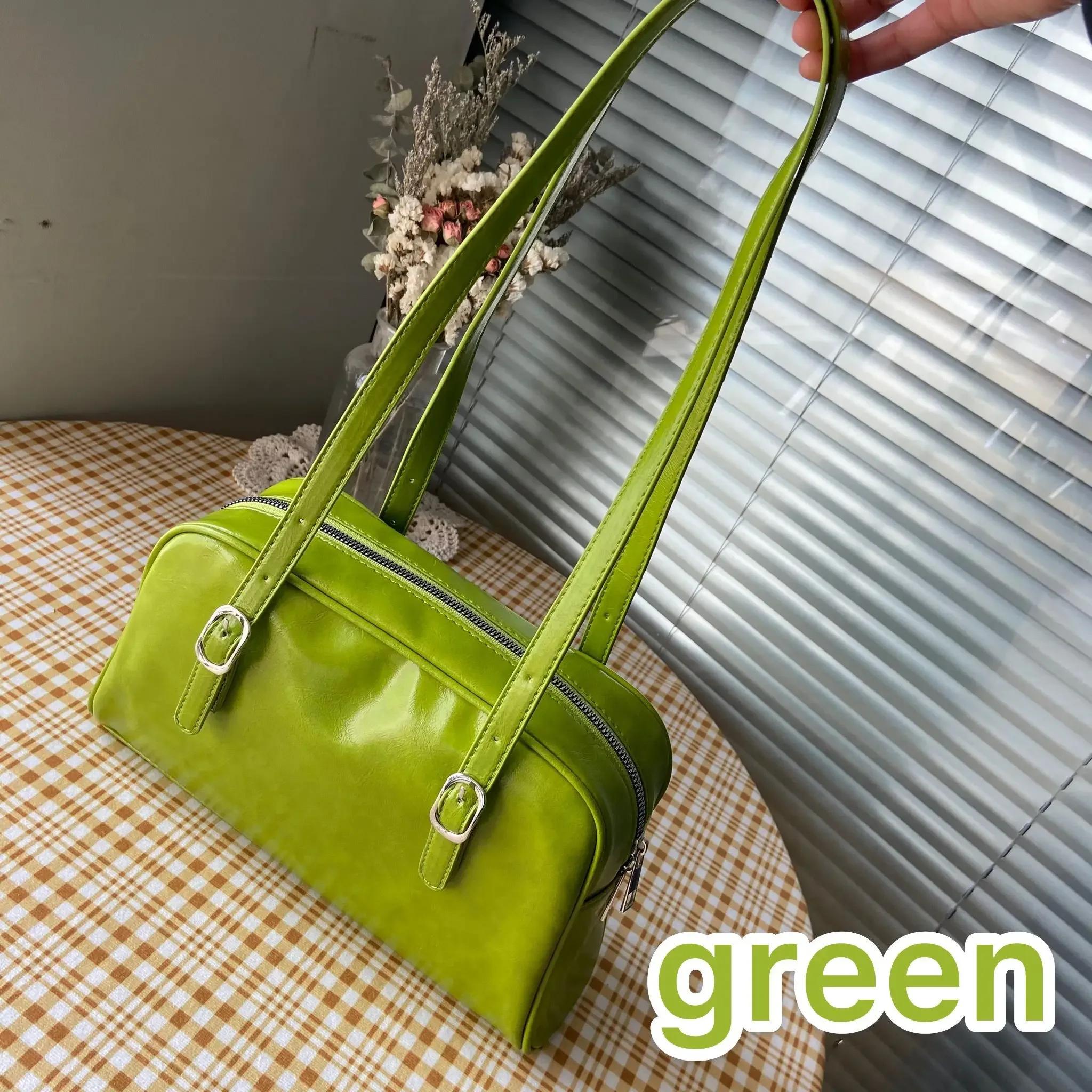 

Fashion Women Green Big Shoulder Bags PU Leather Female Purse Handbags Large Capacity Ladies Daily Small Casual Tote Bolso Mujer