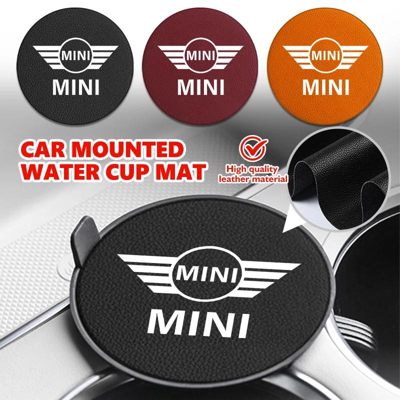 2pcs Suede Car Coaster Water Cup Drink Holder Mat Anti-Slip Pad For MINI Cooper R55 R56 R57 R58 R59 R60 R61 JOHN COOPER WORKS z1
