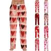 Men's Valentine's Day Printed Drawstring Long Pants Casual Pajamas