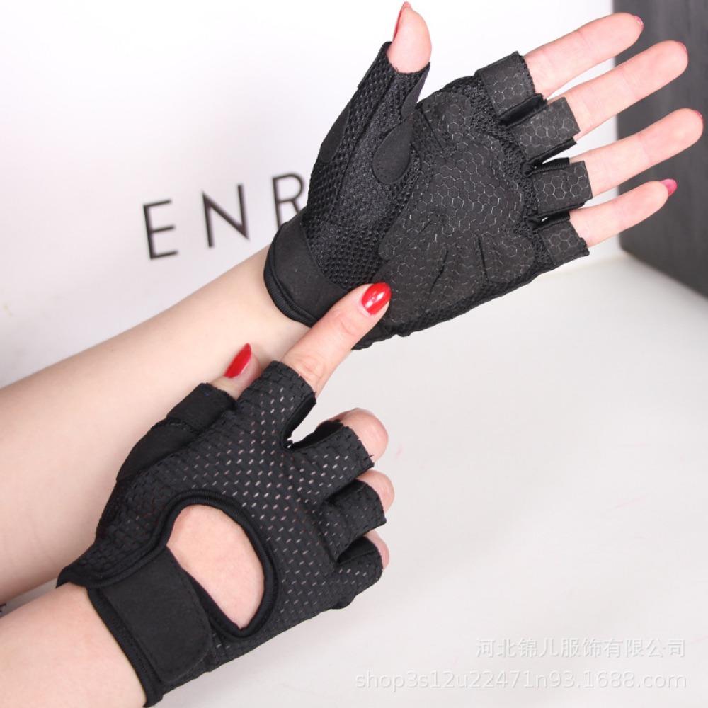Half-finger Gloves Men's Fitness Gloves Couple's Mesh Breathable Outdoor Cycling Sports Gloves Women's Hair