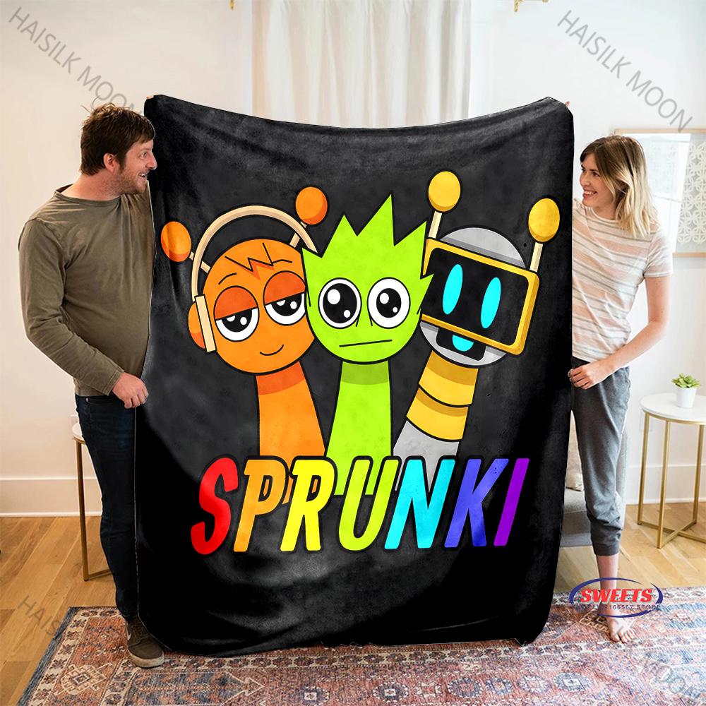 New Products Shipped Quickly! Music Theme S-Sprunki Printed Blanket Office Beach Camping Shawl Blanket Gift for Family & Friends