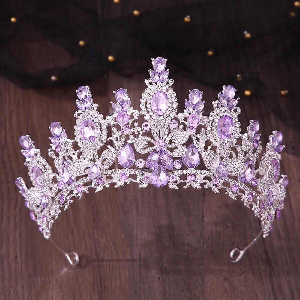 Handmade Crystal Crown Exquisite Baroque Headpiece Rhinestone Headband Bridal Tiara Bridesmaid