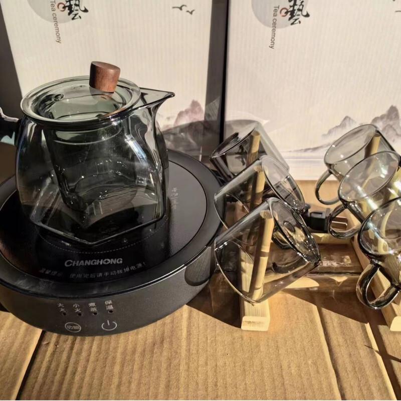 Jialang Hexagonal Glass Teapot Set with Electric Ceramic Stove