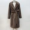 Womens Long Faux Fur Coat With Belt Thick Warm Fashion Outerwear