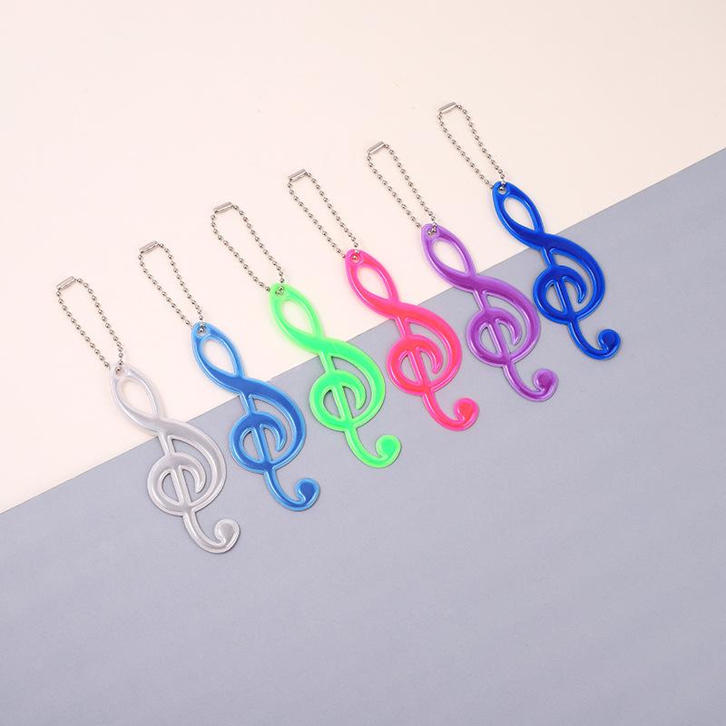 2Pcs Color Music  Safety Reflector Reflective Keychains Car Keyrings Charm Bag Accessories for Jacket BackPack Strollers Wheelchairs