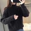 Autumn and Winter New Solid Color Semi-turtleneck Pullover Sweater with Women's Thickened Loose and Thin Bottom Knitted Sweater