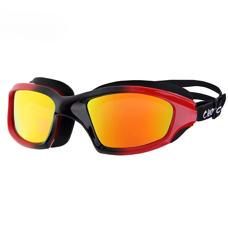 

Водонепроницаемые и противотуманные очки для плавания с высоким разрешением для мужчин и женщин, профессиональные очки для плавания с большой оправой для взрослых, оборудование