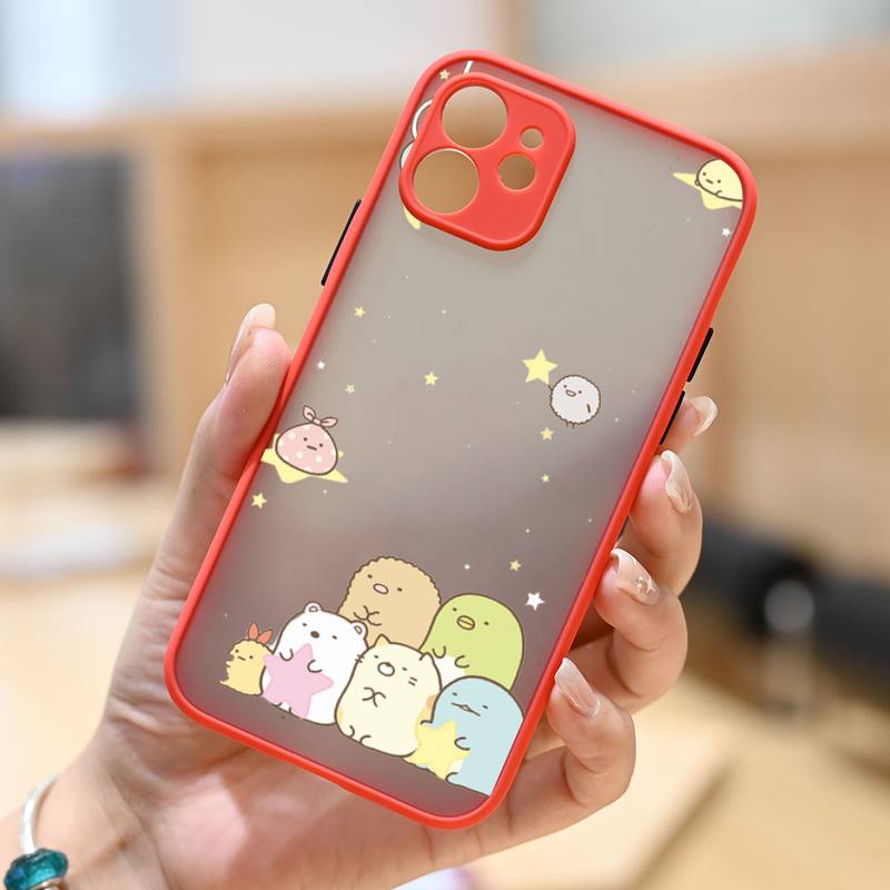 Sumikko Gurashi Lovely Cartoon Phone Case Matte Transparent  For Iphone 11 12 13 6 S 7 8 Plus Mini X Xs Xr Pro Max Cover