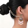 Bohemian Rhinestone Flower Tassel Earring & Hair Chain Set