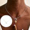 Stylish Religious Crucifix Pendant Necklace Alloy Collarbone Chain Perfect For Everyday Use And Special Occasions