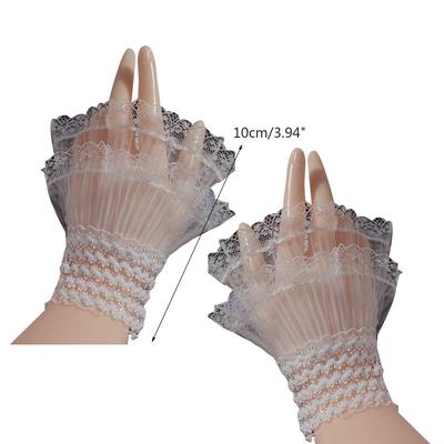 Polsini da donna polsini in pizzo plissettato polsini staccabili per camicia finti polsini manica anti-uv accessori polsini da sposa