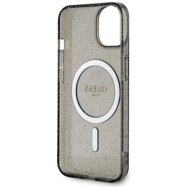 Etui do iPhone 14 Plus Guess Glitter MagSafe Czarny
