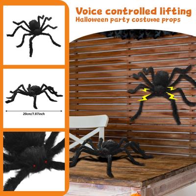 Aranha de Halloween Aranha Preta Sonics Levanta Aranha Escape Room Casa Assombrada Decoração Adereços para Fantasia de Festa de Halloween