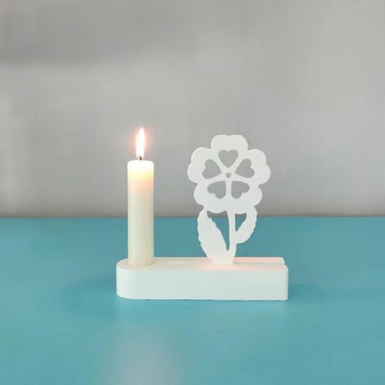 Flower Candle Holder Silicone Molds DIY Candlesticks Resins Molds Castings Mould