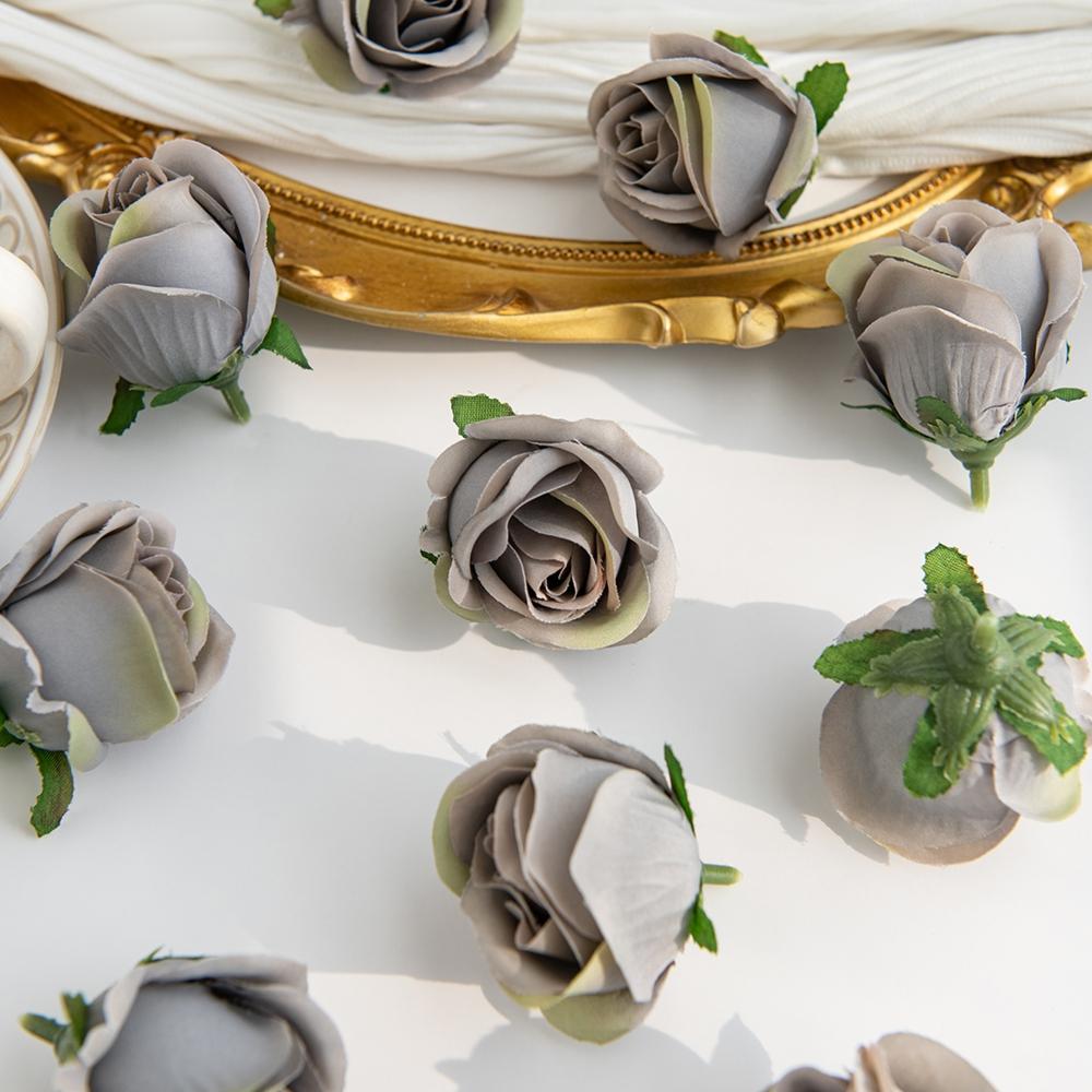 Artificial Flowers Silk Roses Head Home Wedding Dress Decor Festival Party DIY Display Boxes Craft Headdress Hotsale Accessories