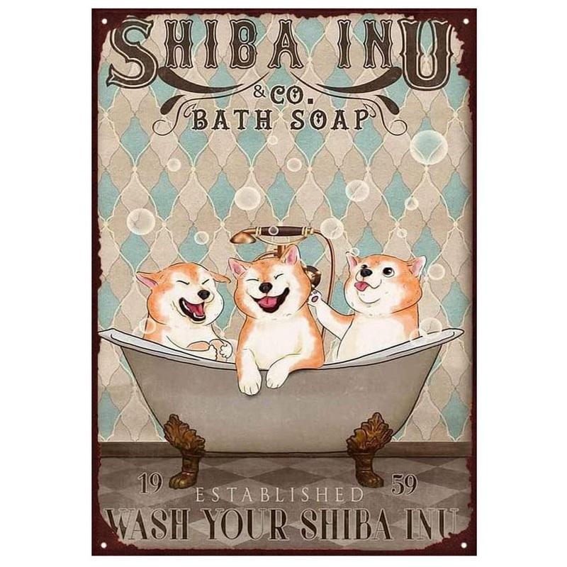Dachshund Metal Tin Signs Hot Bath Wall Art Posters Plaque Sign Vintage Iron Painting Decoration for Home Cafe Bathroom Club