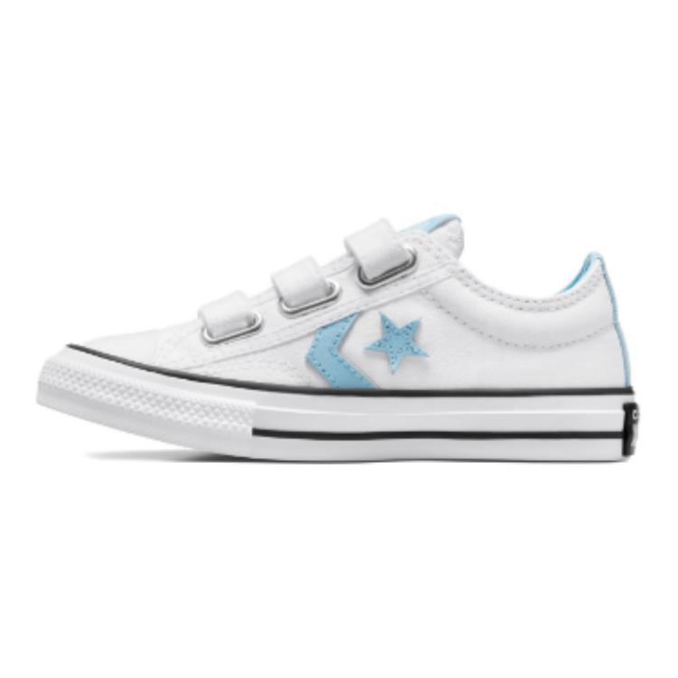 Converse Star Player 76 Easy On Durable Low Top Kids Skate Shoes Kids Sneaker White Blue A07410C