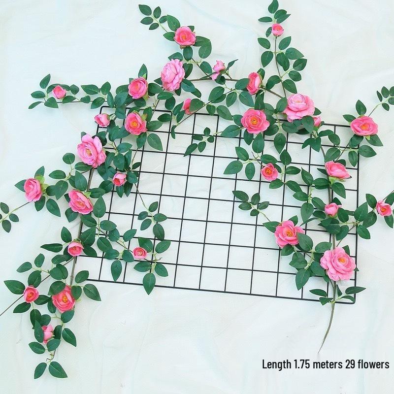 Artificial Rose Vine for Outdoor Decor - Hanging, Shading & Balcony Beautification