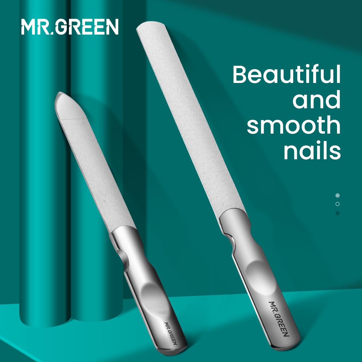 

MR.GREEN двусторонние пилочки для ногтей из нержавеющей стали для маникюра и педикюра, уход за профессиональными инструментами для ухода за ногтями на пальцах ног